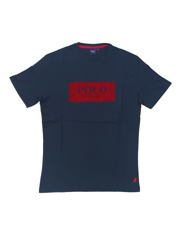 Polo T-Shirt Flock Logo Navy