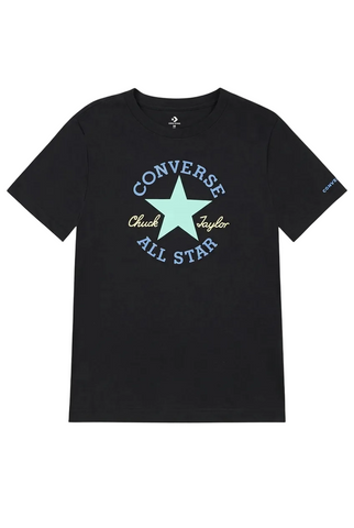 Converse Boys T-Shirt Chuck Patch Black And Sky Blue