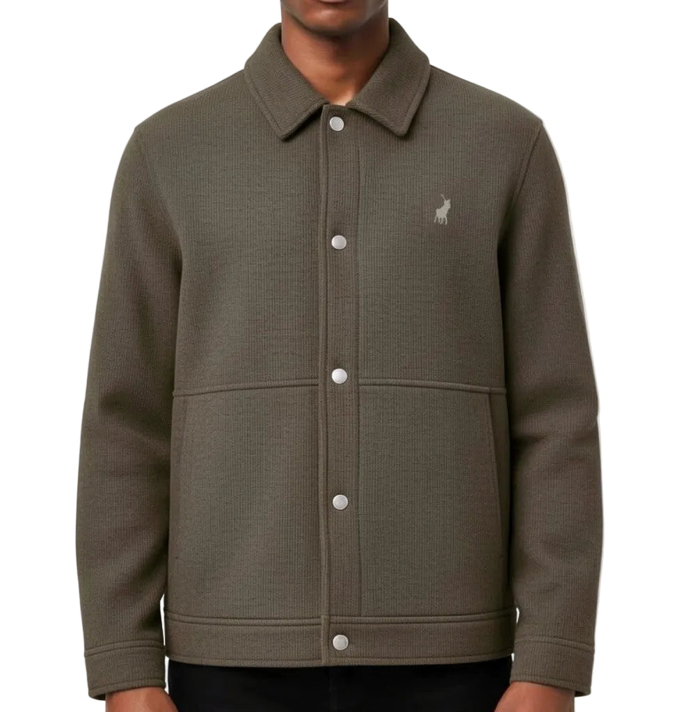 Polo Jacket Ribbed Light Brown