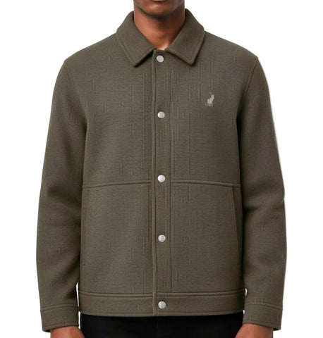 Polo Jacket Ribbed Light Brown