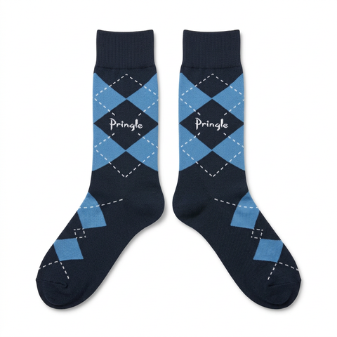 Pringle Socks Junior Argyle Navy