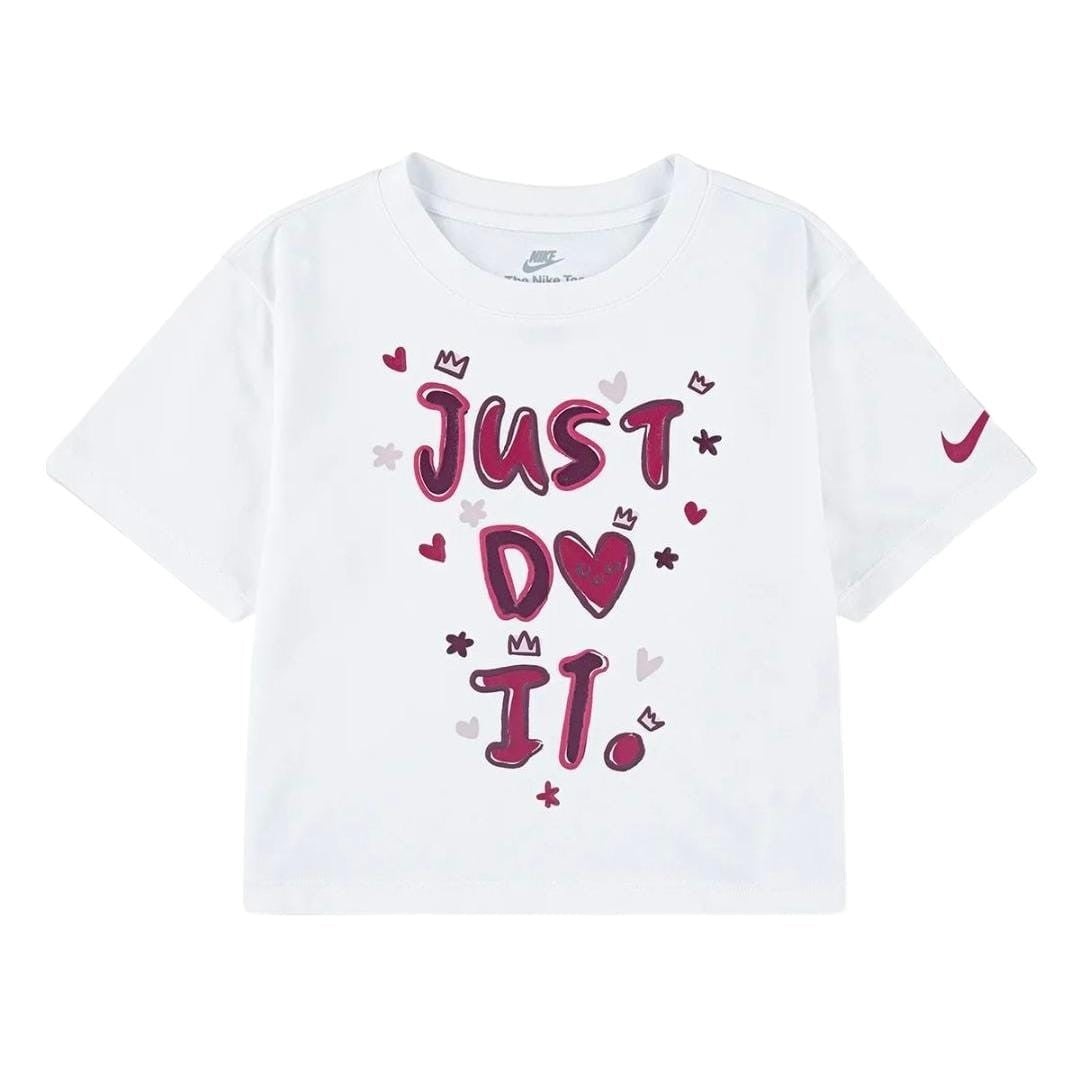 Nike Girls T-Shirt Aop Boxy White