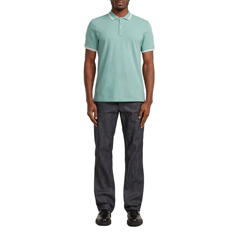 G-Star RAW Dunda Slim Stripe Polo: Coastal Cool