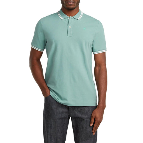 G-Star RAW Dunda Slim Stripe Polo: Coastal Cool