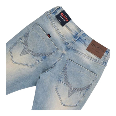 Cutty Santana Tapered Slim Fit Mid Rise Jean - Tint Blue