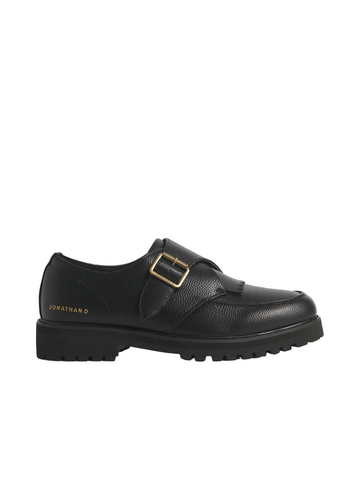 Jonathan D Tanner Buckle Black Mens Loafers