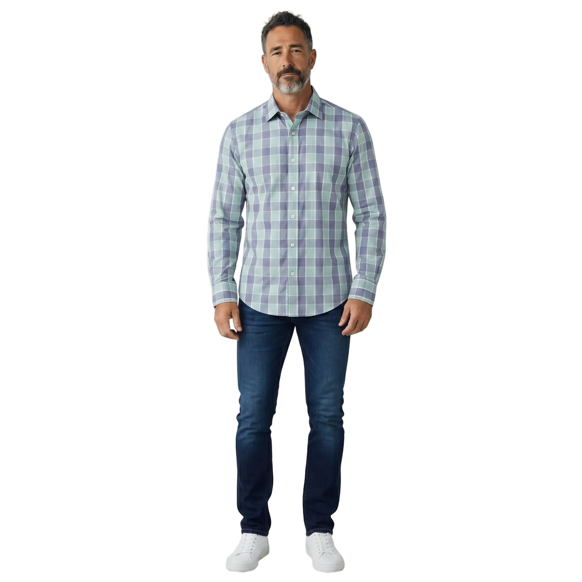 Polo Shirt Mens Long-Sleeve Signature Green