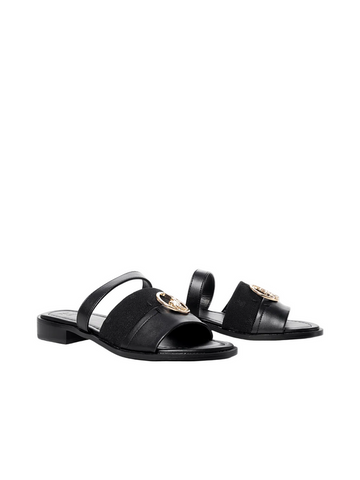 Polo Ladies Sandals Circle Trim Slide Black
