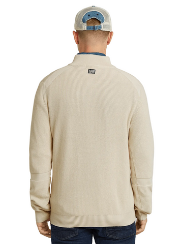 G Star Sweater Knitted Zip Serrated Stone