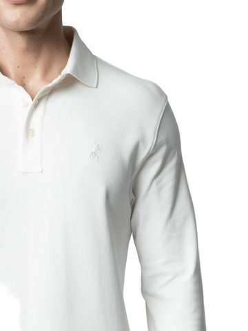 Polo Golfer Ls Essential Pique White