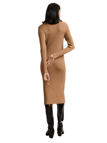The Polo Ralph Lauren Women's Laya Rib-Knit Polo Dress – Camel