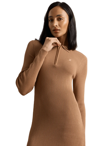 The Polo Ralph Lauren Women's Laya Rib-Knit Polo Dress – Camel