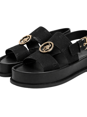 Polo Ladies Sandals Jacquard Moulded Trim Black