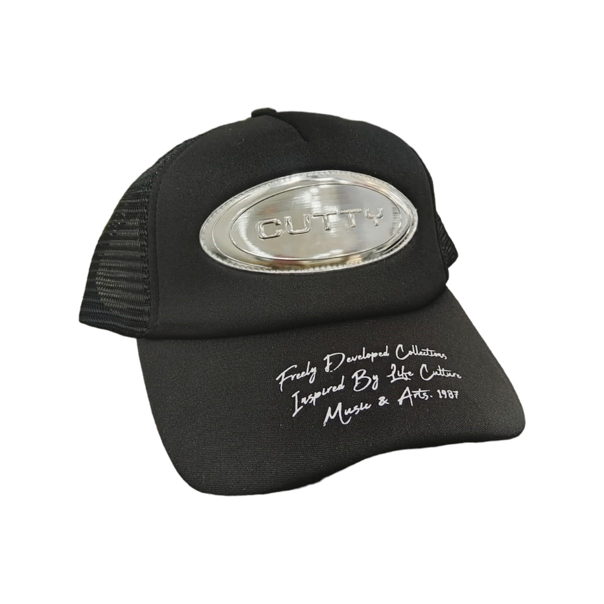 The Cutty Chrome Badge Trucker Cap Black