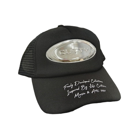 The Cutty Chrome Badge Trucker Cap Black