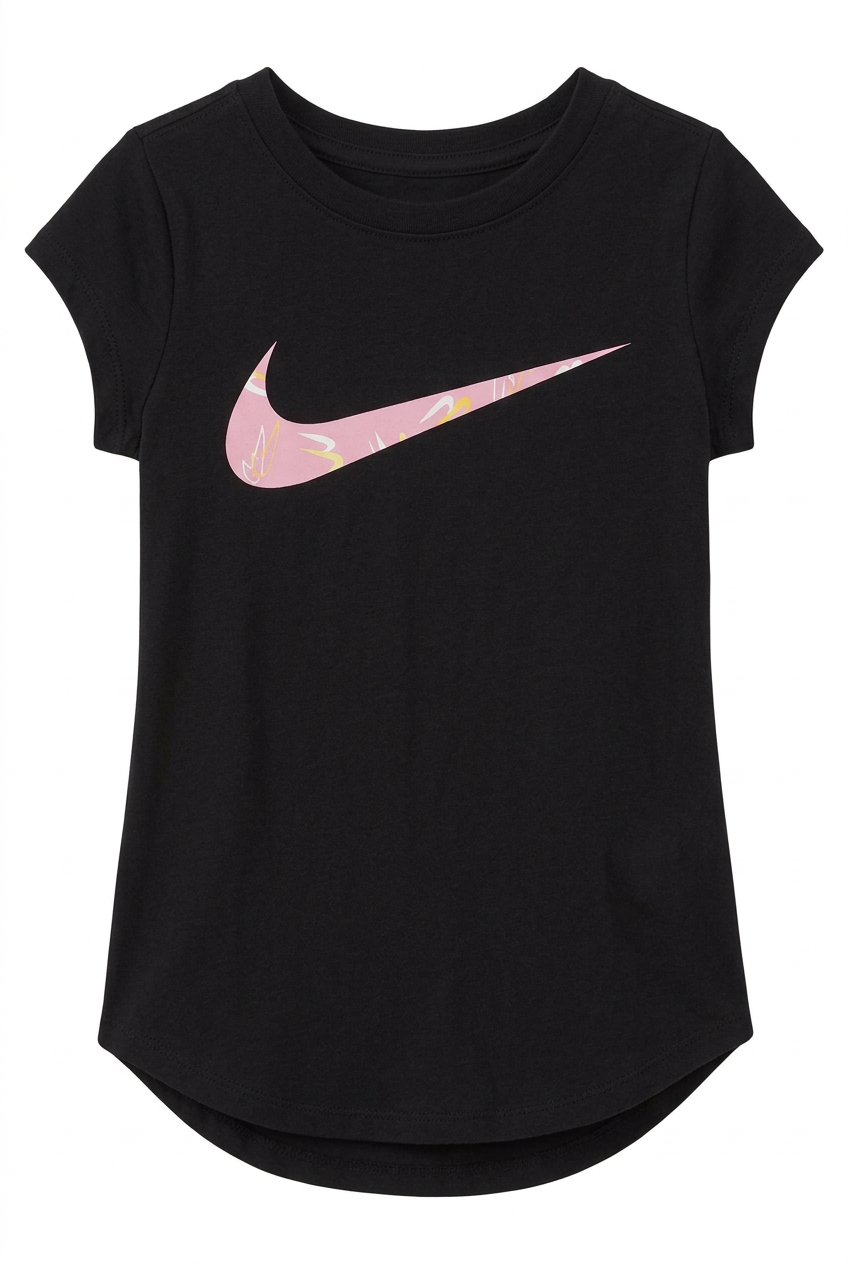 Nike Girls T-Shirt Swoosh Pairs Black/Pink