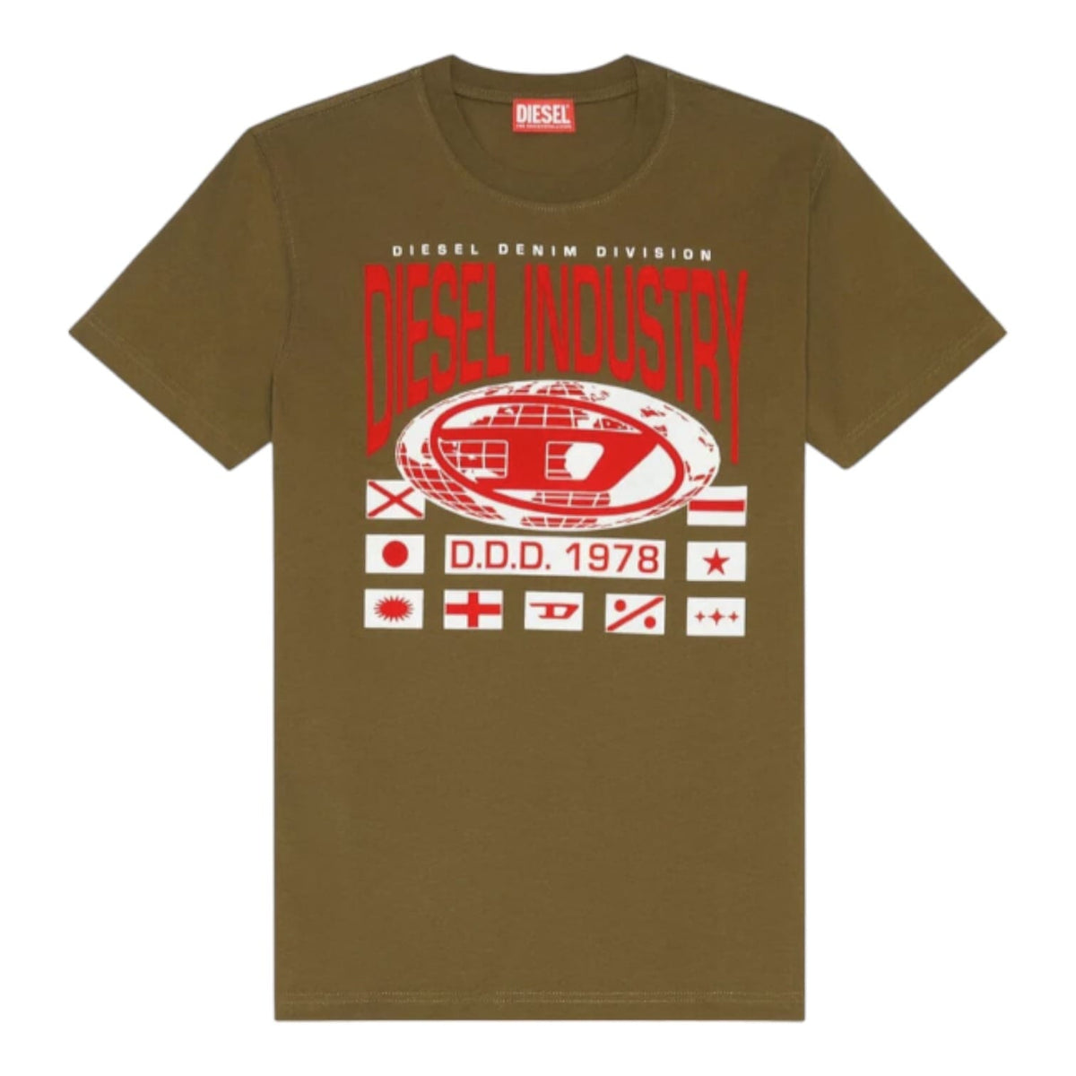 Diesel T-Shirt T-Diegor L8 Diesel Industry Print Green