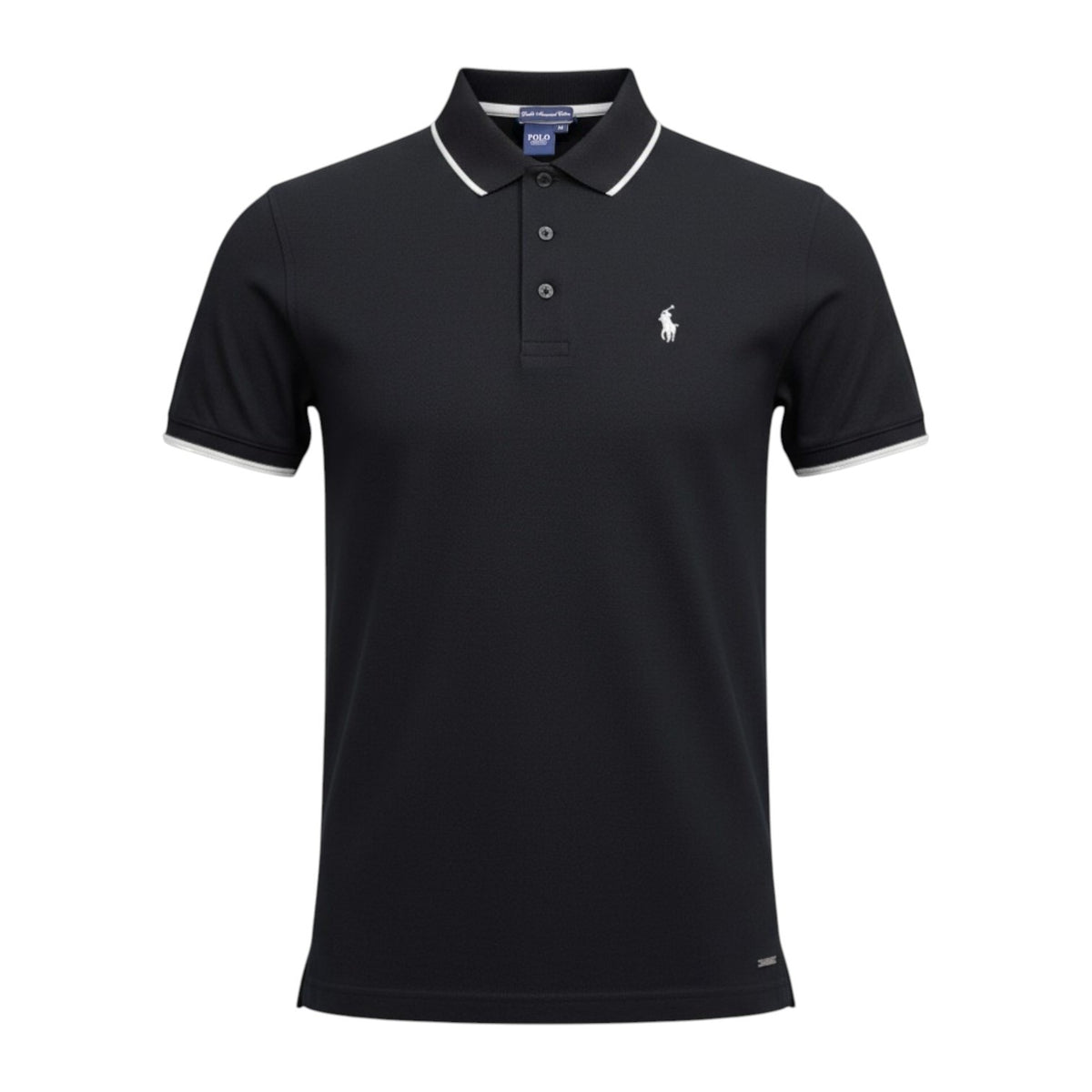 Polo Golfer Mercerized Button Black