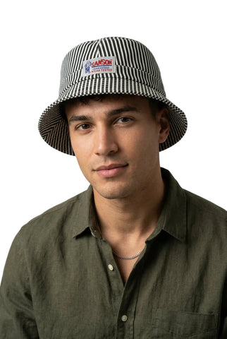 Samson Bucket Hat Stripe Navy/White
