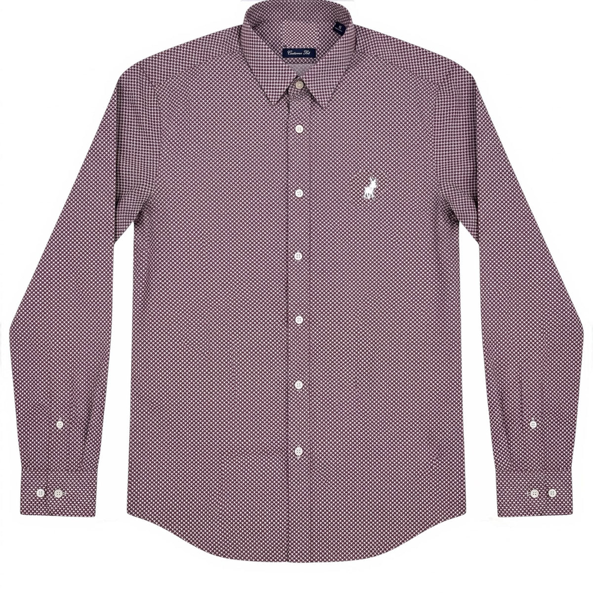 Polo Shirt Mens Long-Sleeve Signature Burgandy