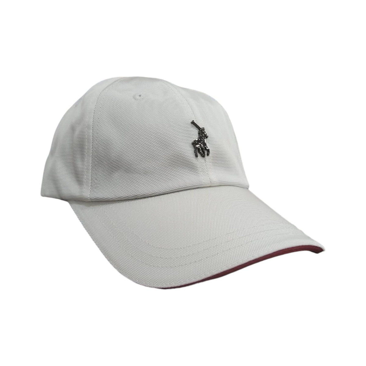 Polo Cap Metal Pony Peak White/Red