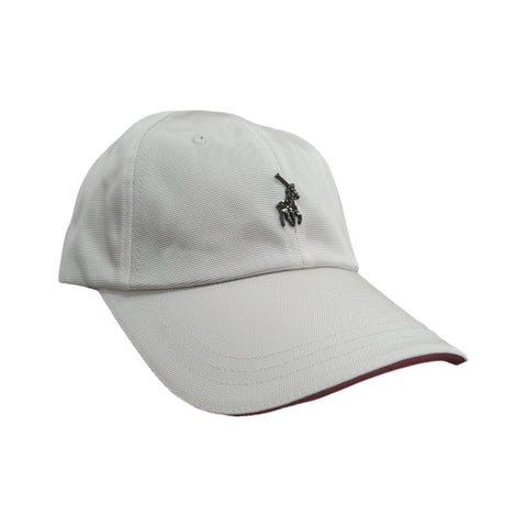 Polo Cap Metal Pony Peak White/Red