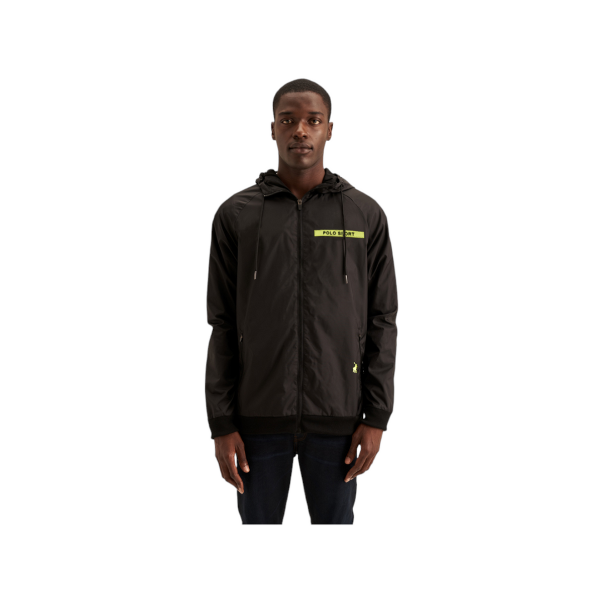 Polo Jacket Sport Hooded Black