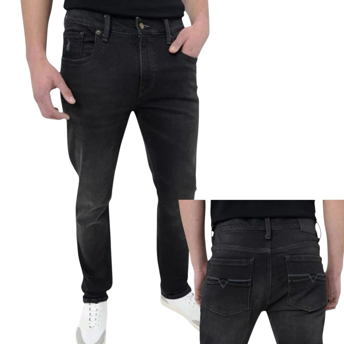 Polo Jeans Knitted Slim Leg Denim Black