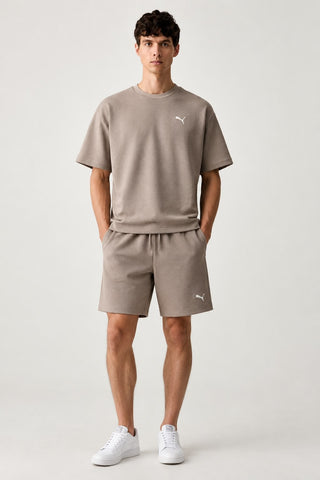 Puma Shorts Set Ess Elevated Relaxed Material Mouse Grey