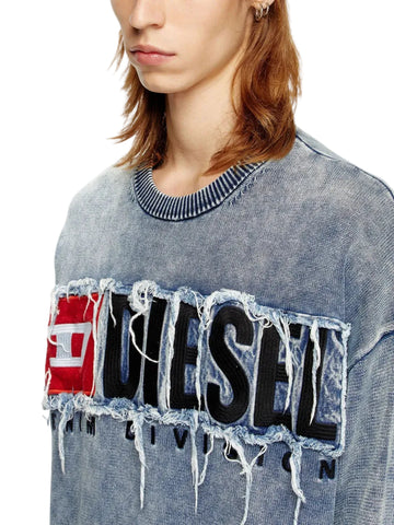 Diesel Knitwear K-Fronzi Logo Patch Blue
