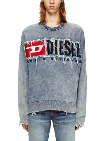 Diesel Knitwear K-Fronzi Logo Patch Blue