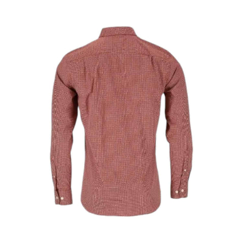 Polo Shirt L/S Custom Geometric Print Red