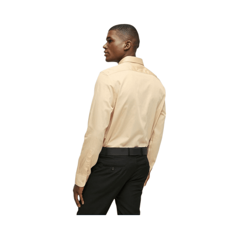 Polo Shirt Mens Long-Sleeve Essential Sateen Mid Stone