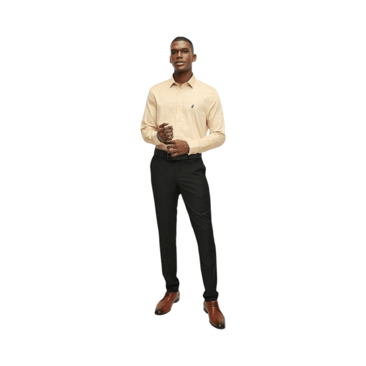 Polo LS Shirt Sateen Mid Stone