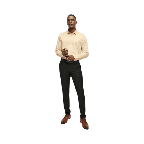 Polo Shirt Mens Long-Sleeve Essential Sateen Mid Stone