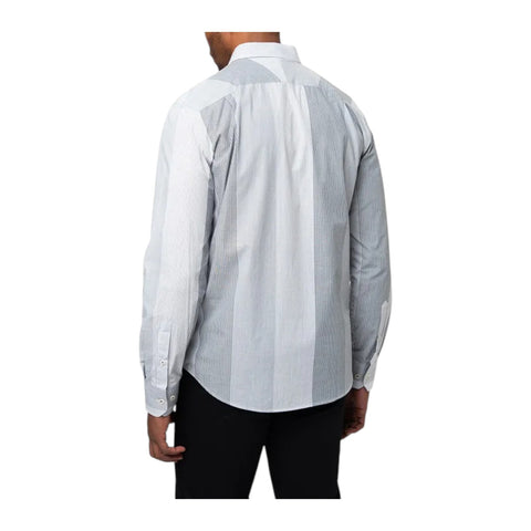 Polo Mens Pinstripe Long Sleeve Shirt - Grey
