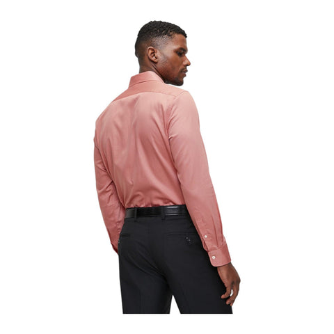 Polo Shirt Mens Long-Sleeve Essential Sateen Pink