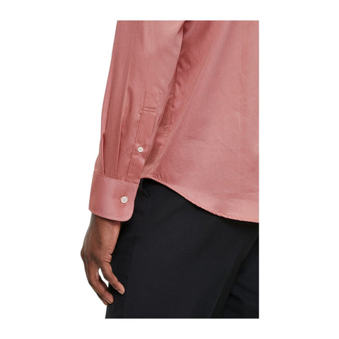 Polo Shirt Mens Long-Sleeve Essential Sateen Pink