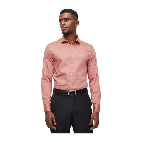 Polo Shirt Mens Long-Sleeve Essential Sateen Pink