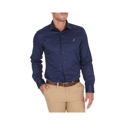 The Polo Poplin Slim Fit Button Down Shirt – Navy Blue