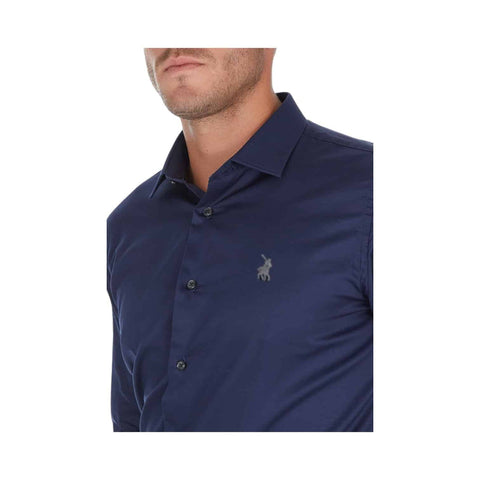 The Polo Poplin Slim Fit Button Down Shirt – Navy Blue