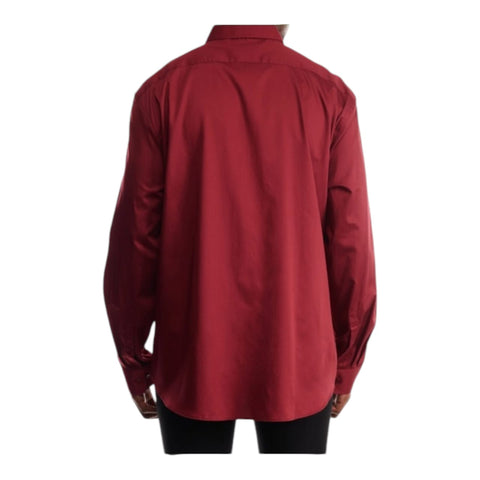 Polo Shirt L/S Sateen Burgundy