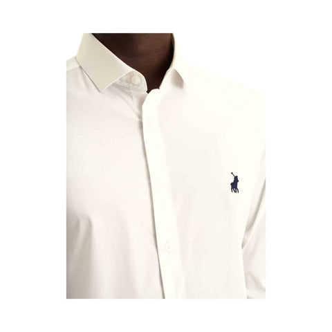 Polo Shirt Mens Greig Long-Sleeve Custom Fit White