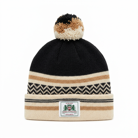 Strachan Zigzag Black And Tan Beanie