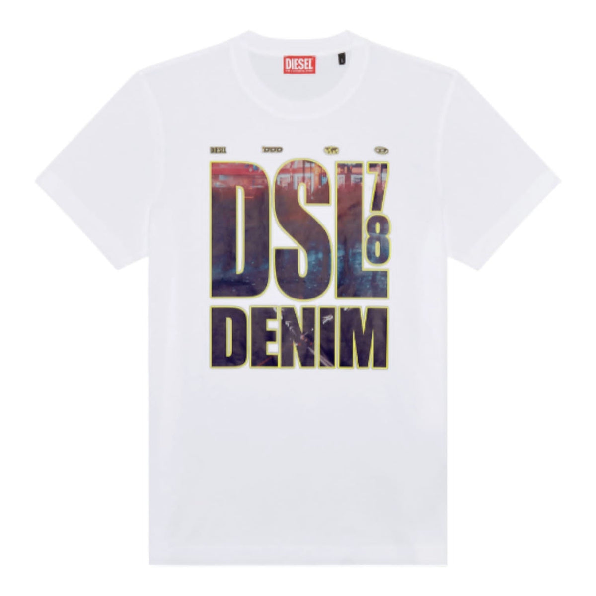 Diesel T-Shirt T-Diegor L7 Dsl Denim Print White