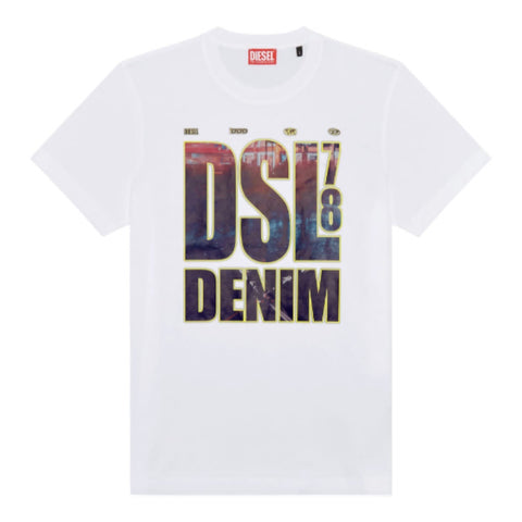 Diesel T-Shirt T-Diegor L7 Dsl Denim Print White
