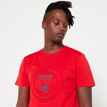 Polo T-Shirt Embossed Crest Red
