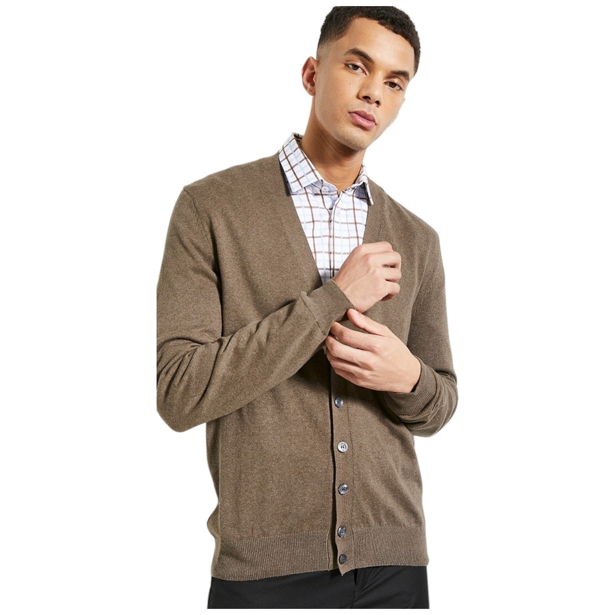 Polo Cardigan Chocolate