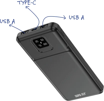 Supa Fly 20000Mah Power Bank Black