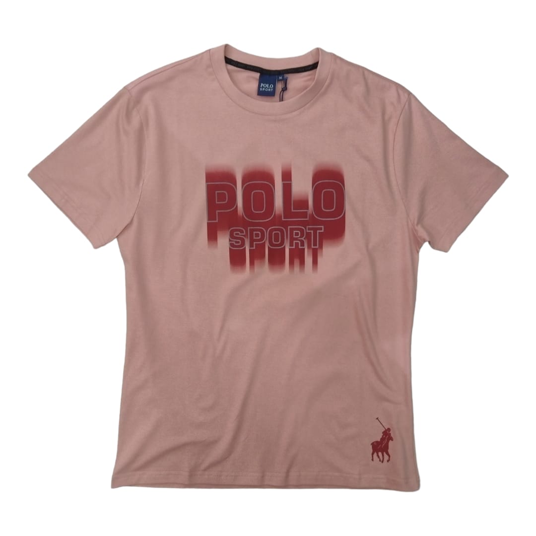Polo T-Shirt Sport Blured Logo Pink